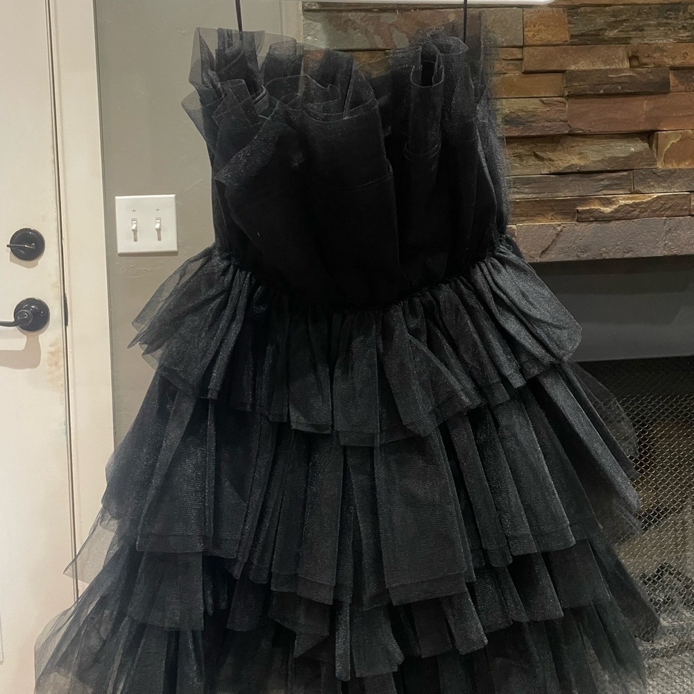 Black tulle dress